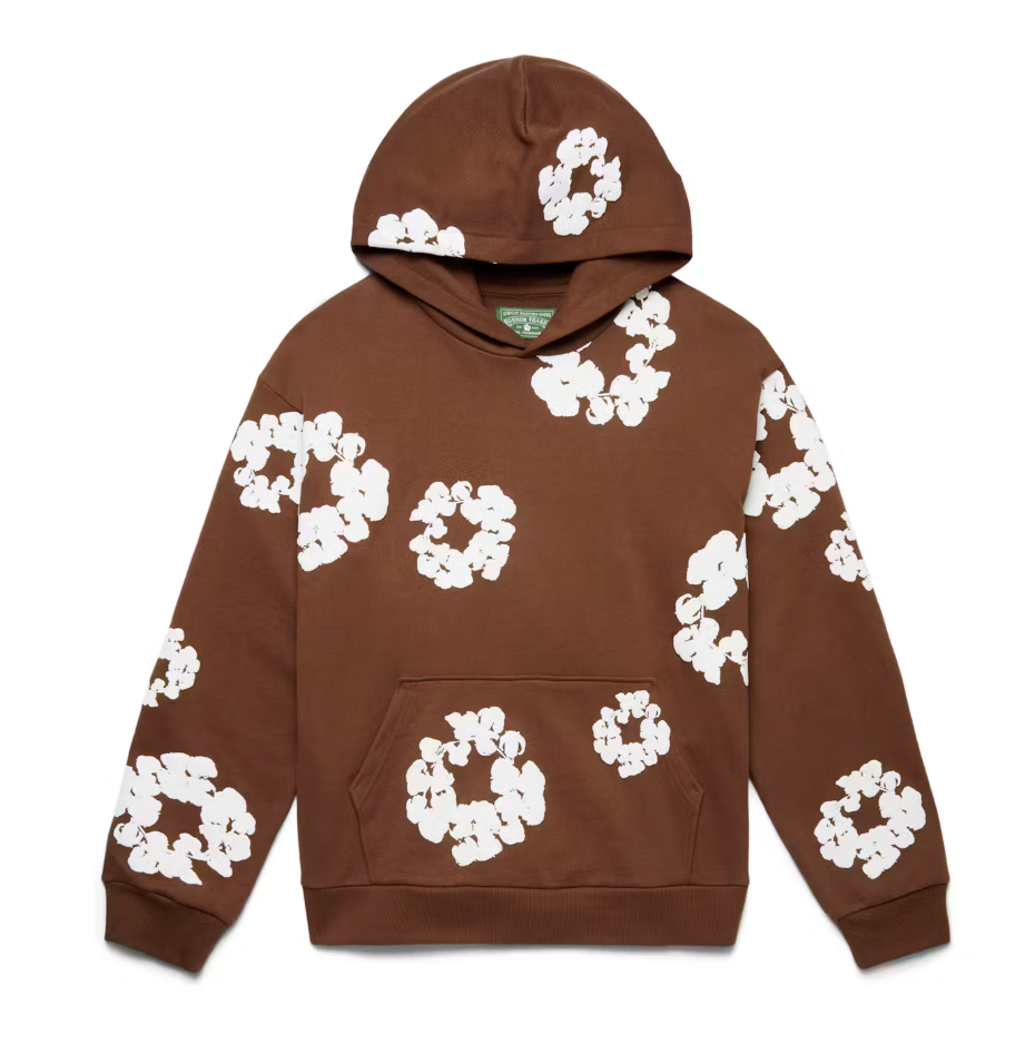 COTTON WREATH HOODIE BROWN