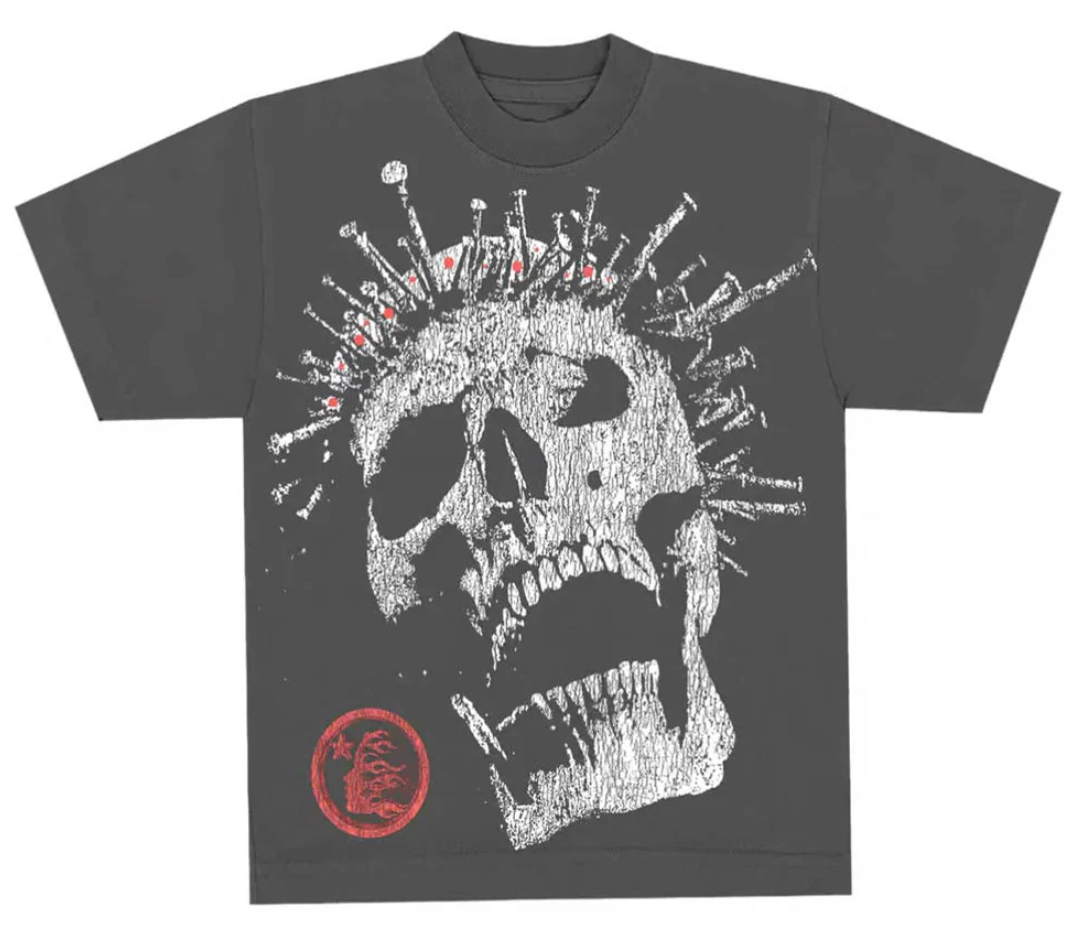 CROWNED SKULL RHINESTONE TEE BLACK
