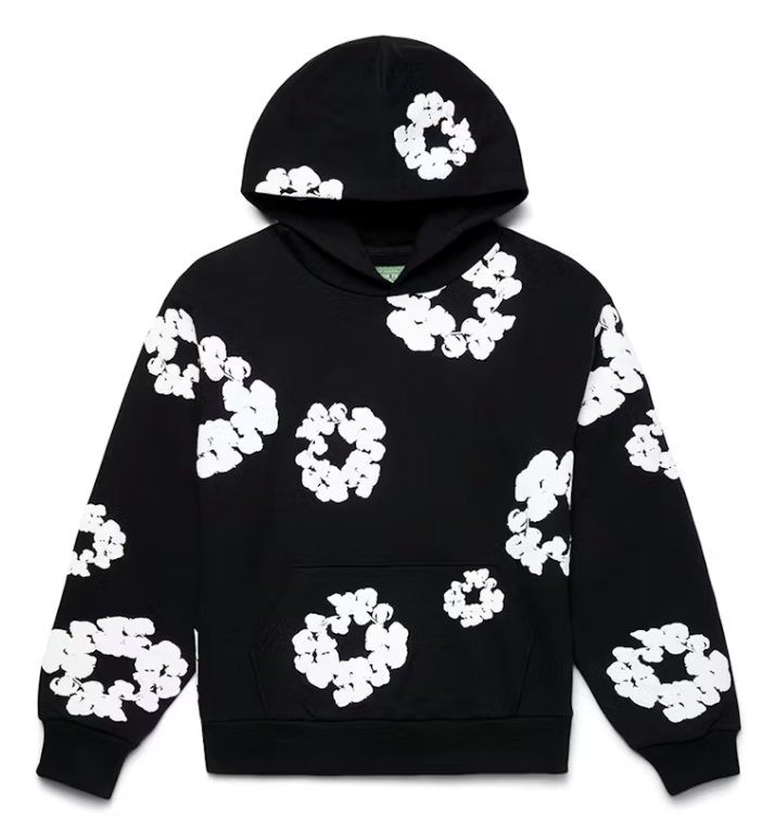 COTTON WREATH HOODIE BLACK