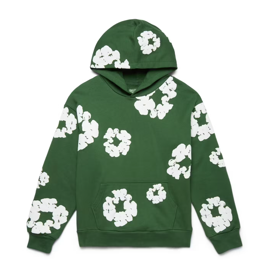 COTTON WREATH HOODIE GREEN